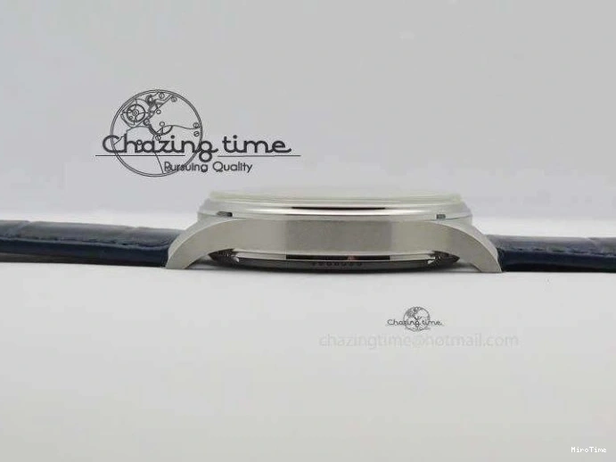 MIROTIME 0113 Portuguese IW5444 SS White Dial Blue Numbers On Blue Leather Strap A Modern 7258